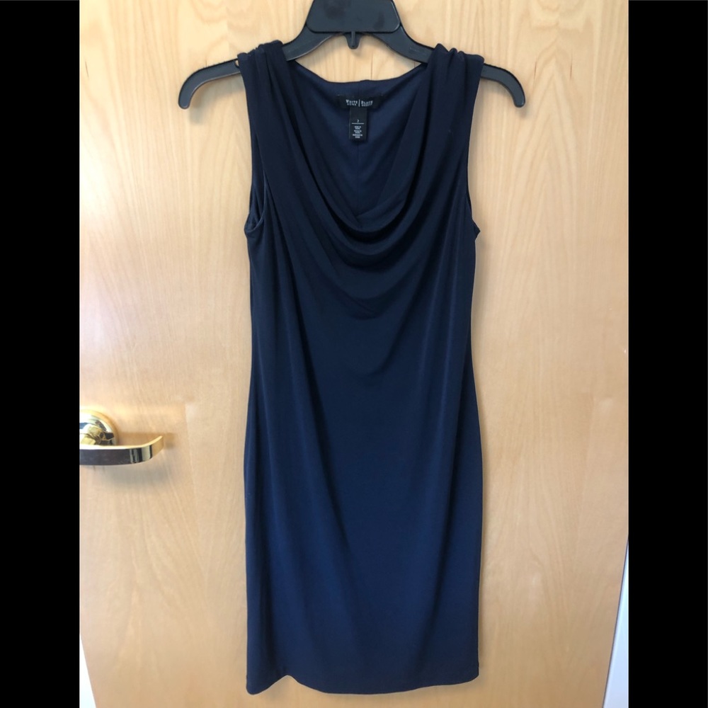 WHBM Navy Blue Drape dress size 2